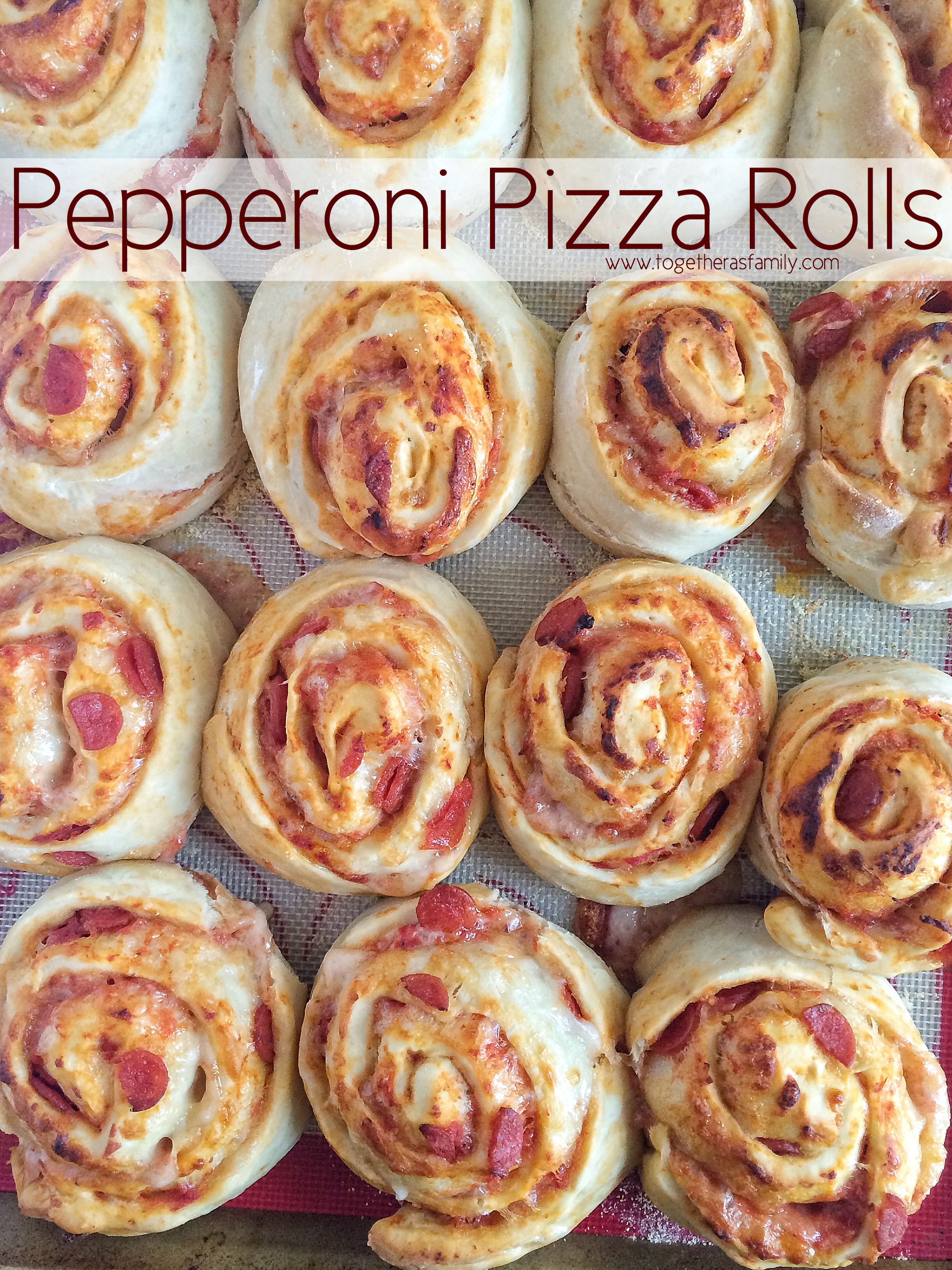 Pepperoni Pizza Rolls Together as Family