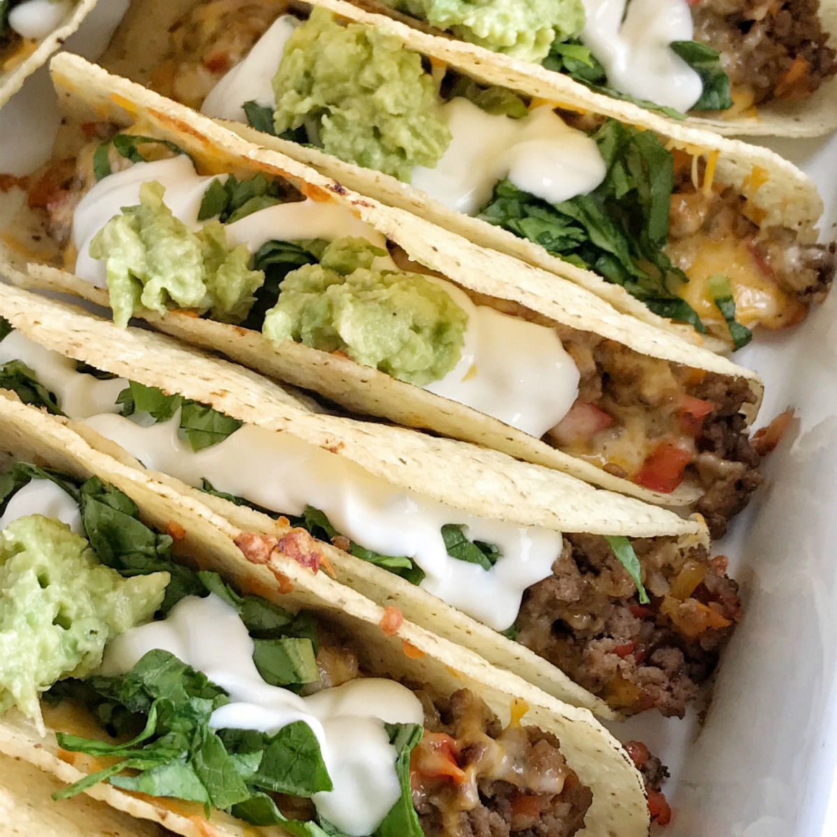 Baked Beef Fajita Tacos Together as Family