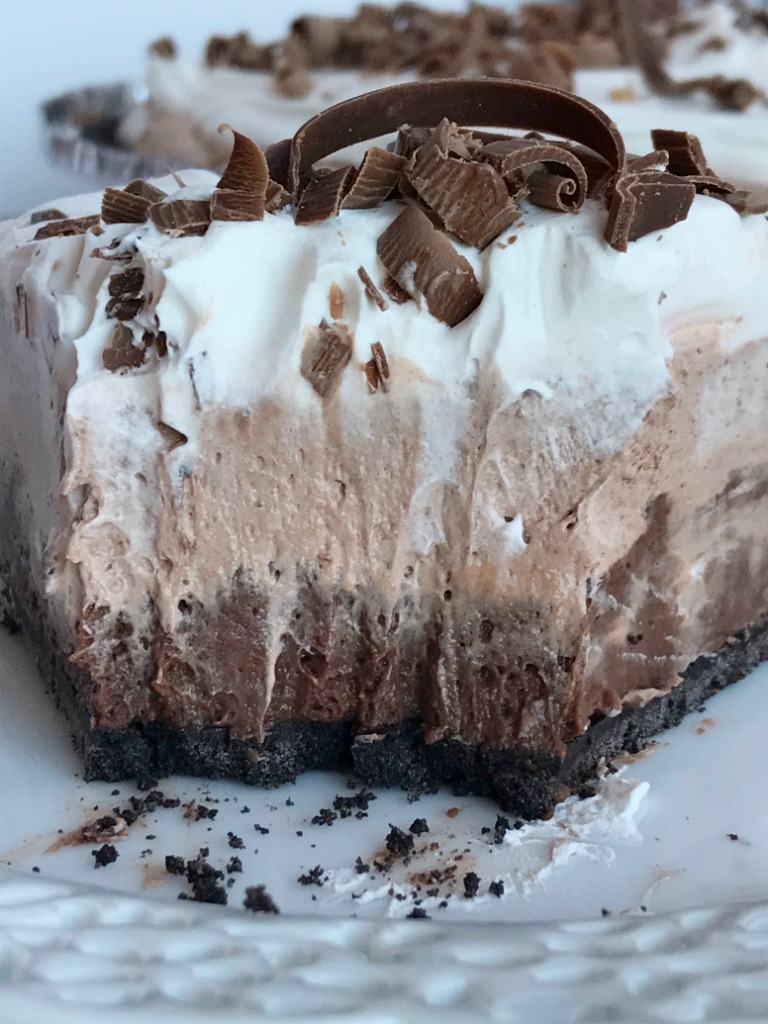 {no bake} Triple Layer Chocolate Cream Pie Together as Family