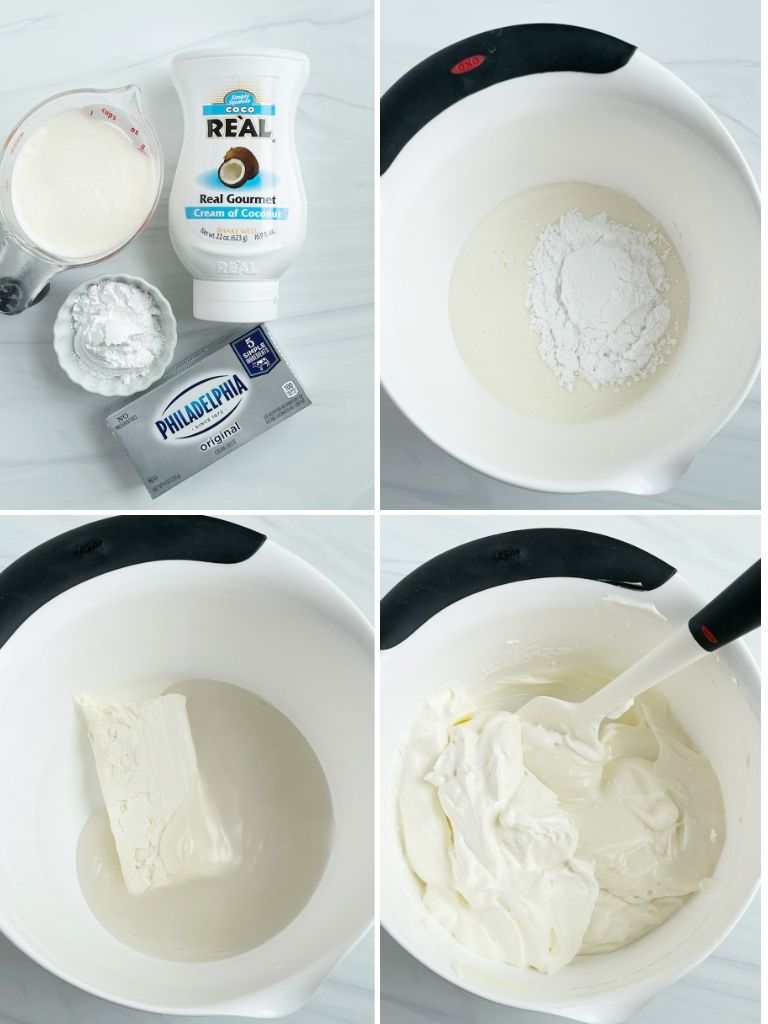 How to make coconut cream fruit dip with step by step instruction pictures