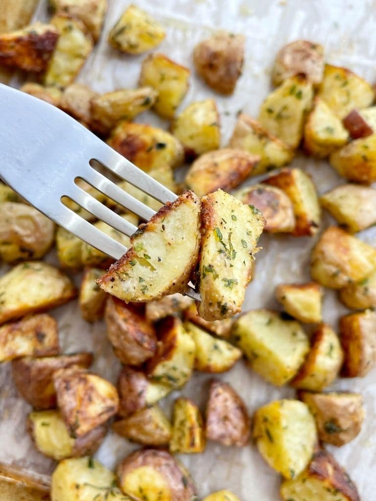 Oven roasted potatoes side dish recipe.