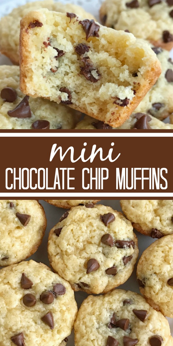 Mini Chocolate Chip Muffins | Muffins | Chocolate Chip Muffins | Chocolate chip muffins are mini sized and the best back-to-school snack. They take only minutes to make for a soft, sweet, handheld snack for little kids. #muffinrecipes #muffins #chocolate #snackrecipes #backtoschool #backtoschoolsnacks