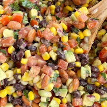 Cowboy salsa recipe is a great chip dip or served as a salad.