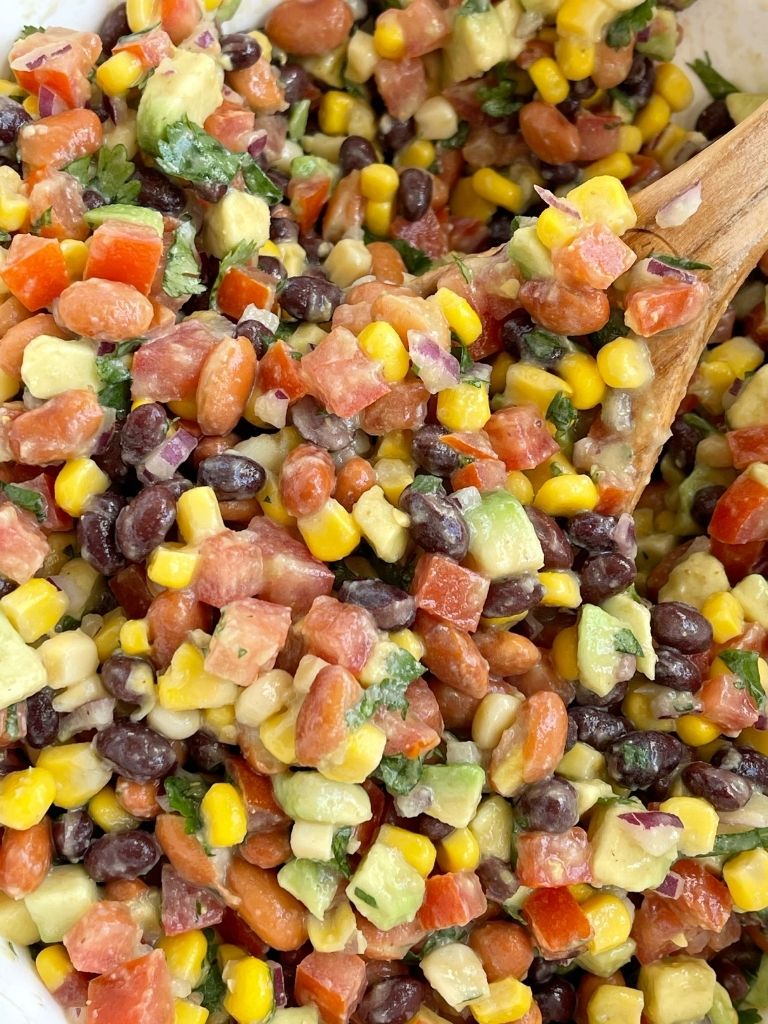 Cowboy salsa recipe is a great chip dip or served as a salad. 