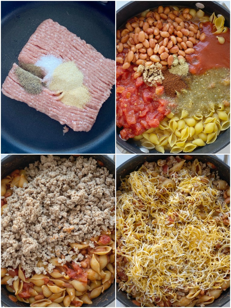 How to make turkey taco pasta with step-by-step photos. 