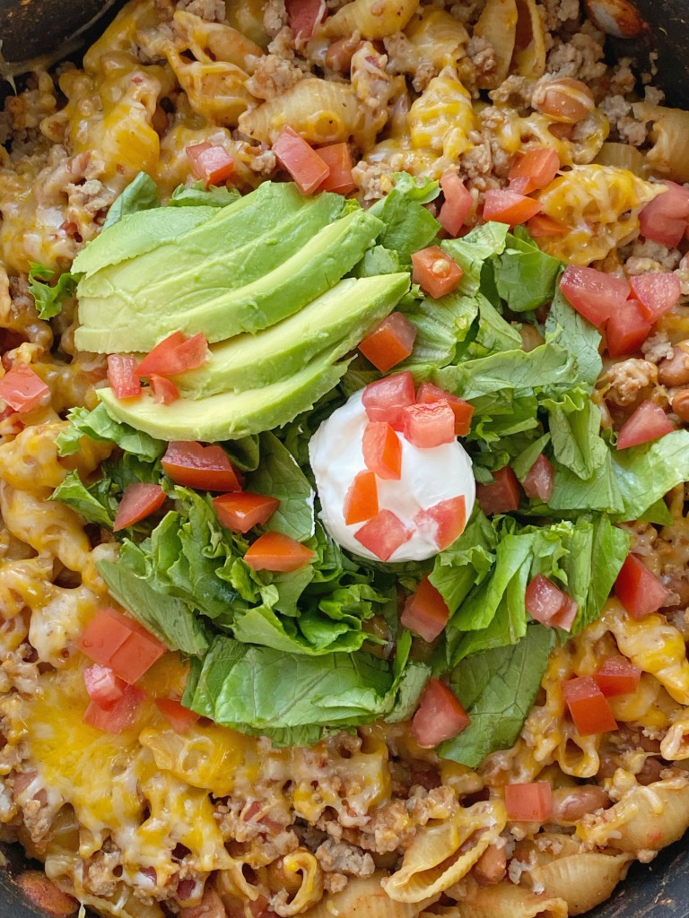 Turkey Taco Pasta Skillet