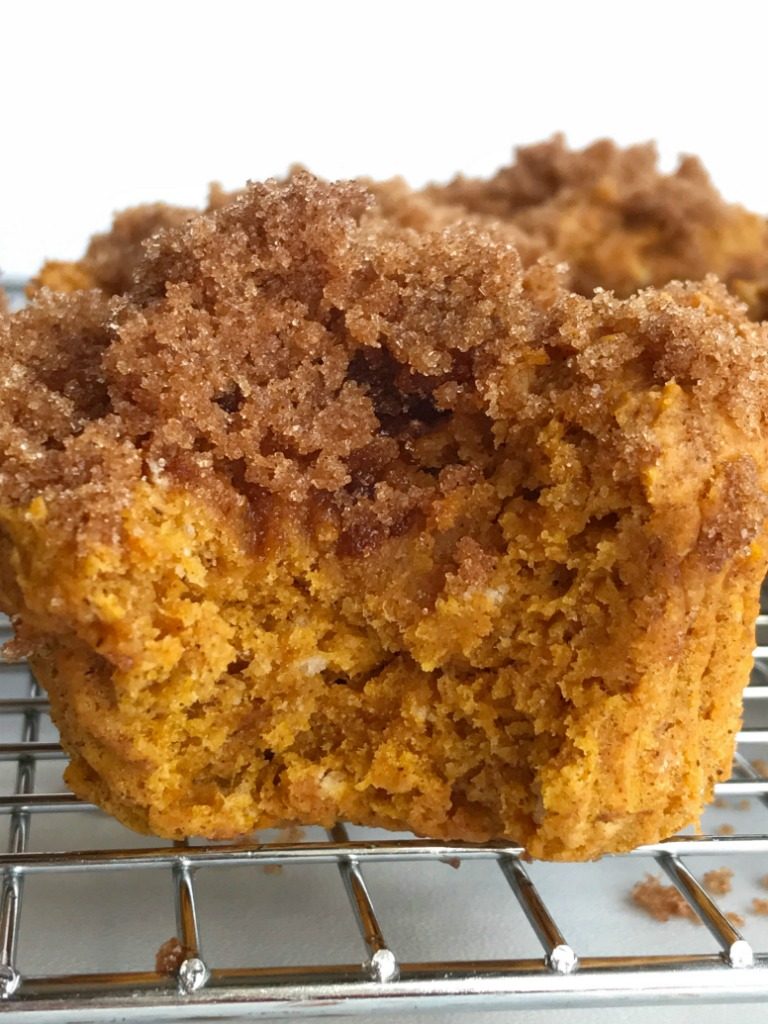 Snickerdoodle pumpkin muffins are only 4 ingredients! No egg and no oil or butter. They are moist, super soft, loaded with pumpkin flavor, and topped with cinnamon & sugar snickerdoodle topping.  A doctored up cinnamon crumb cake mix, a can of pumpkin, milk, and pumpkin pie spice is all you need. 