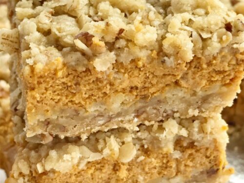 Pumpkin Pie Crumble Bars Together As Family