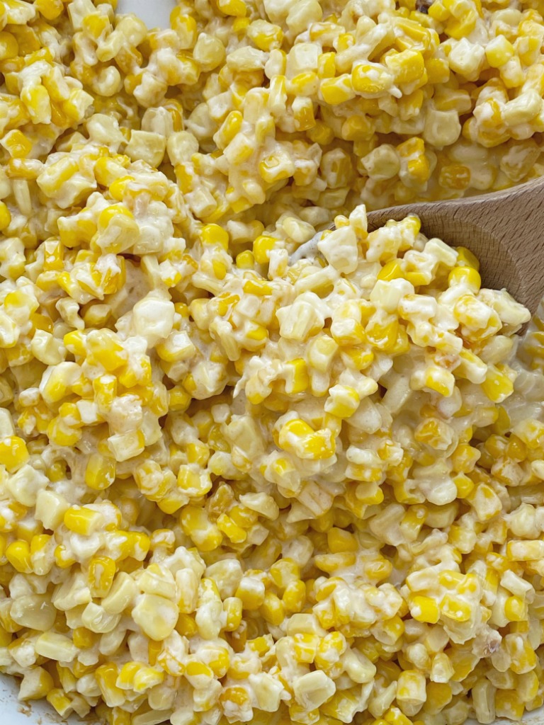 Slow Cooker Creamed Corn is only 5 simple ingredients. So creamy, easy to make, and way better than the canned stuff. Creamed corn is the perfect side dish for any meal.