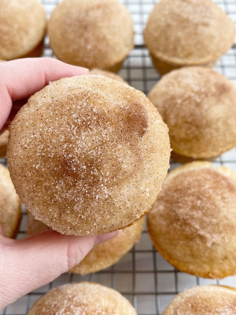 Donut muffins dipped in butter and then rolled in cinnamon & sugar. 
