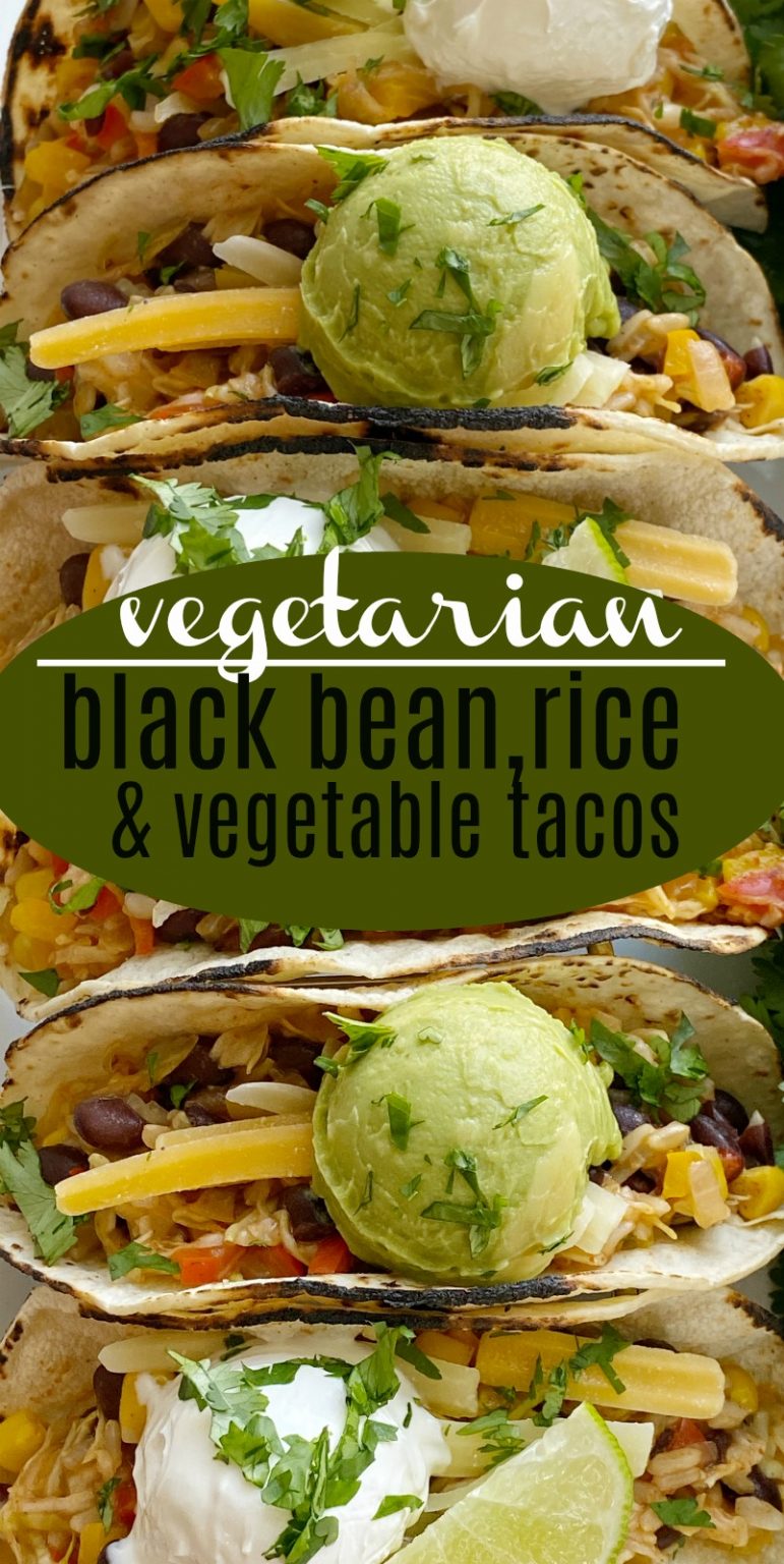 Black Bean, Rice & Vegetable Tacos Together as Family