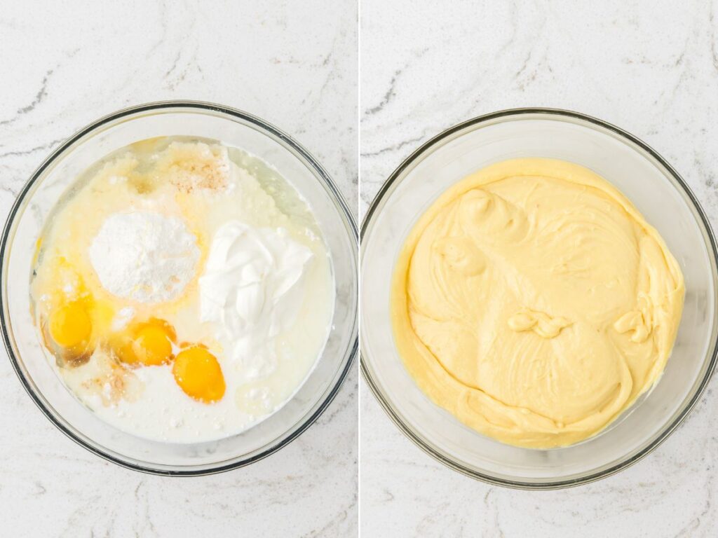 process images for how to make a box cake mix taste homemade.