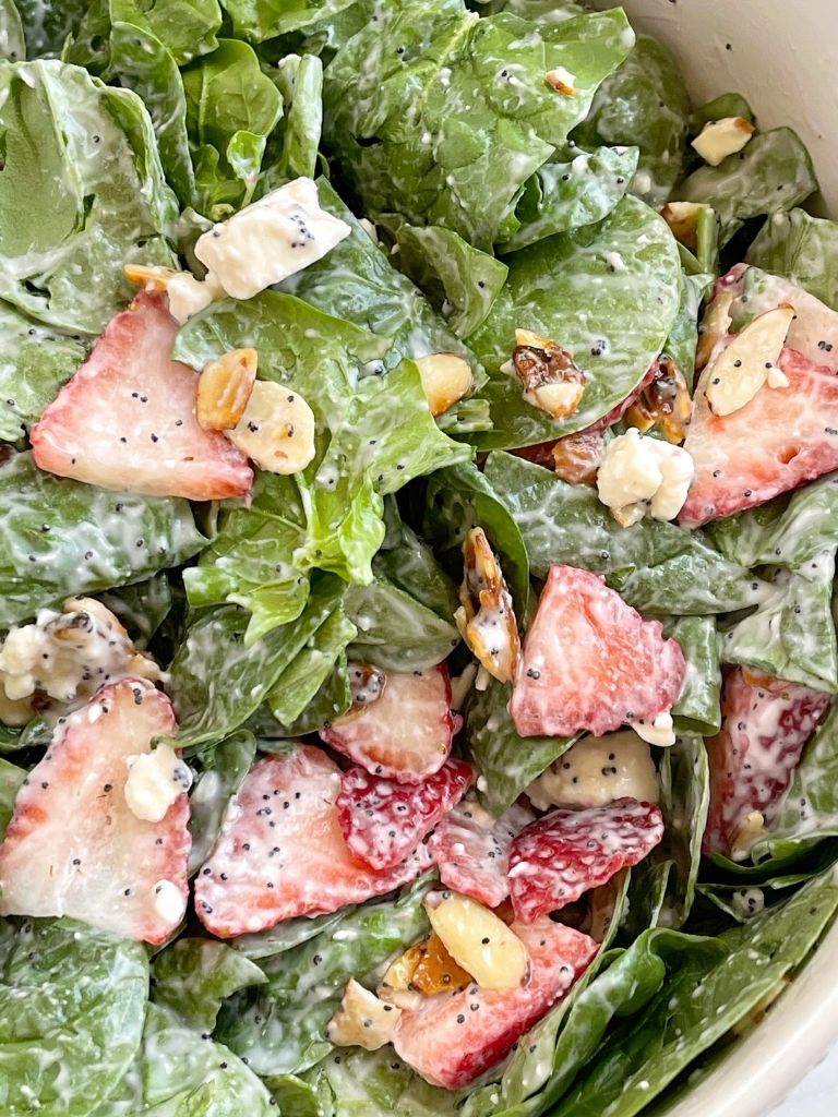 Strawberry spinach poppy seed salad recipe