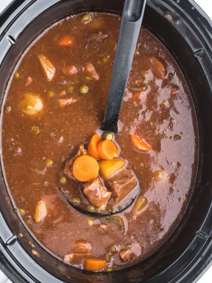 Slow Cooker Apple Cider Beef Stew Together as Family