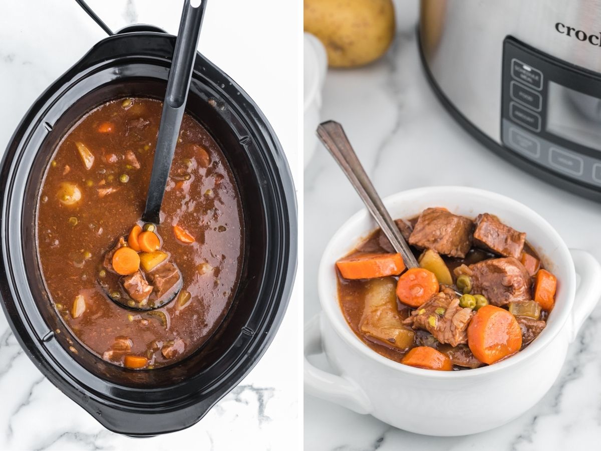 How to make beef stew with apple cider.