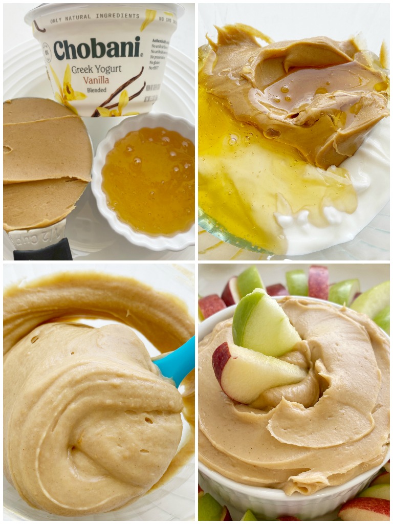 Peanut Butter Greek Yogurt Apple Dip is an easy, 3-ingredient dip that takes just seconds to prepare and it's loaded with protein! Serve with sliced apples for a healthy and delicious snack. 