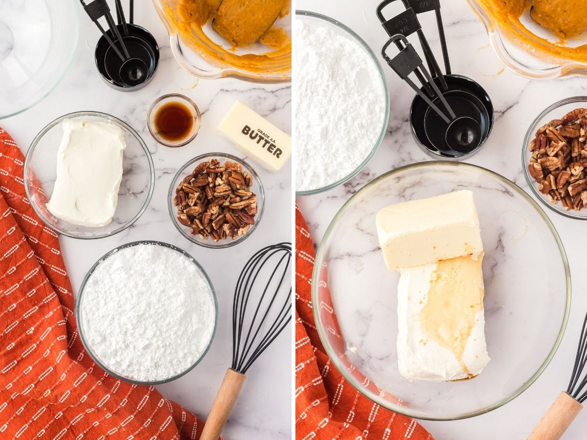 How to make the cream cheese frosting with ingredient photo.