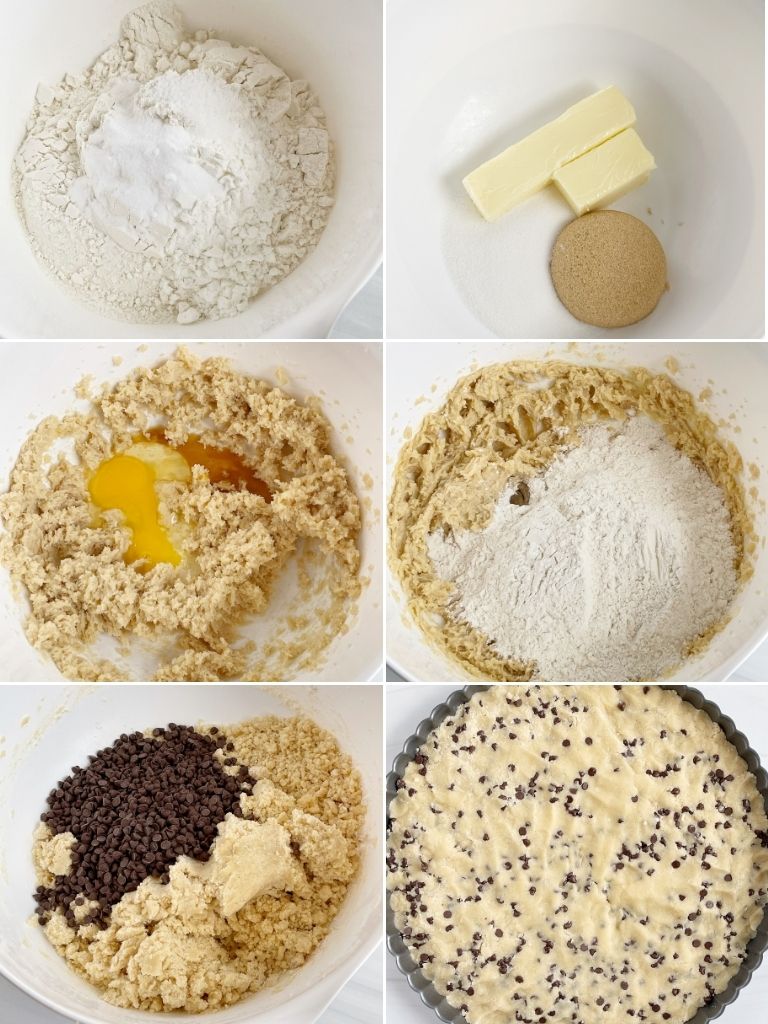 How to make a giant chocolate chip cookie with step by step pictures. 