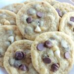 Soft baked cookies have vanilla pudding mix in the dough and 3 kinds of chocolate chips! These triple chip pudding cookies are so incredibly soft, full of 3 kinds of chocolate, and they make the perfect ice cream cookie sandwiches.