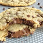 Giant chocolate chip cookies stuffed with Hershey chocolate in the middle!