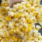 Honey Butter Skillet Corn is an easy 15 minute side dish with frozen corn, honey, butter, and cream cheese! So creamy, sweet, and delicious.