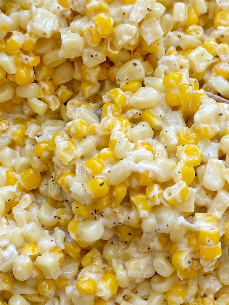 Honey Butter Skillet Corn is an easy 15 minute side dish with frozen corn, honey, butter, and cream cheese! So creamy, sweet, and delicious. 