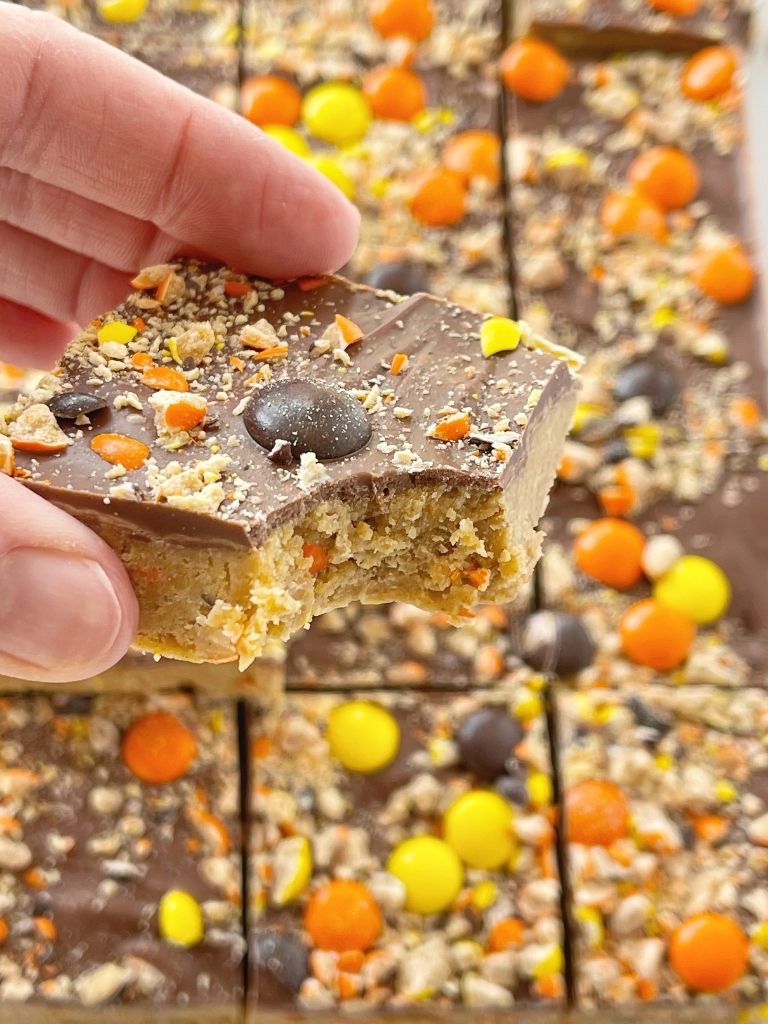 Peanut butter bars with Reese's candy!
