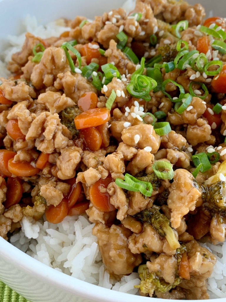 Teriyaki Chicken Rice Bowls Together As Family