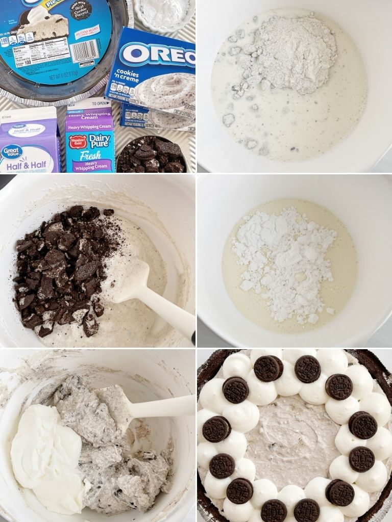 How to make Oreo pudding pie with step-by-step picture instructions.