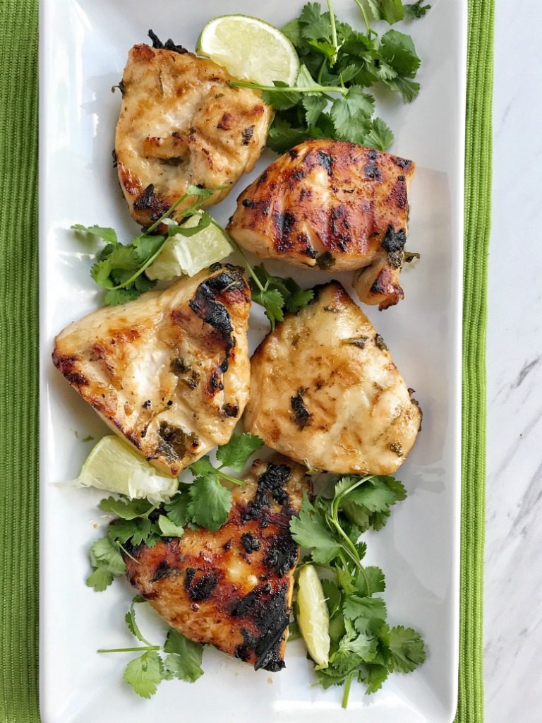 Fire up the grill for this Honey lime & cilantro marinated grilled chicken. It's so flavorful thanks to the marinade of honey, lime, cilantro, olive oil, fresh garlic, and seasonings. Make this for an easy and delicious weeknight dinner or weekend BBQ. 