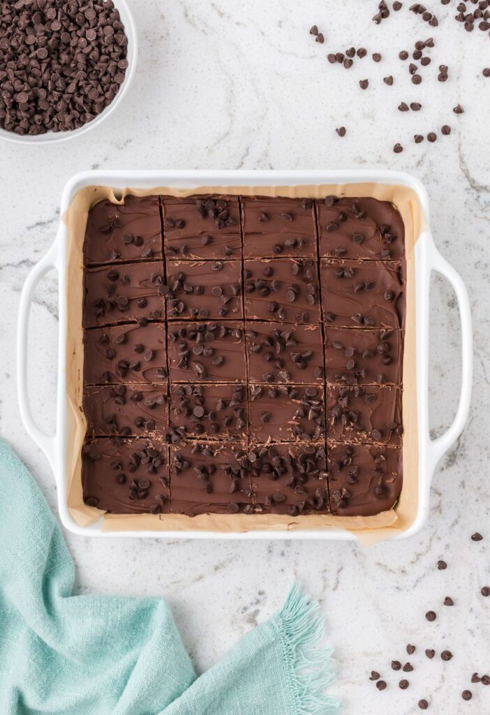Pan of the cookie dough bars