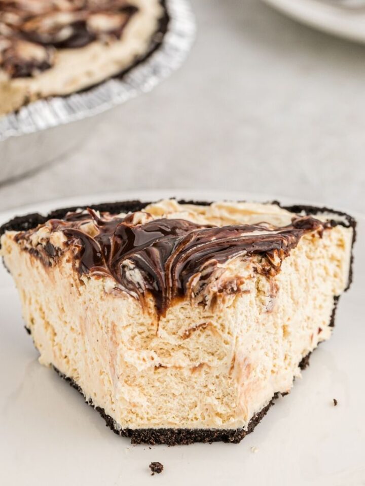 No Bake Peanut Butter Fudge Swirl Pie Together as Family