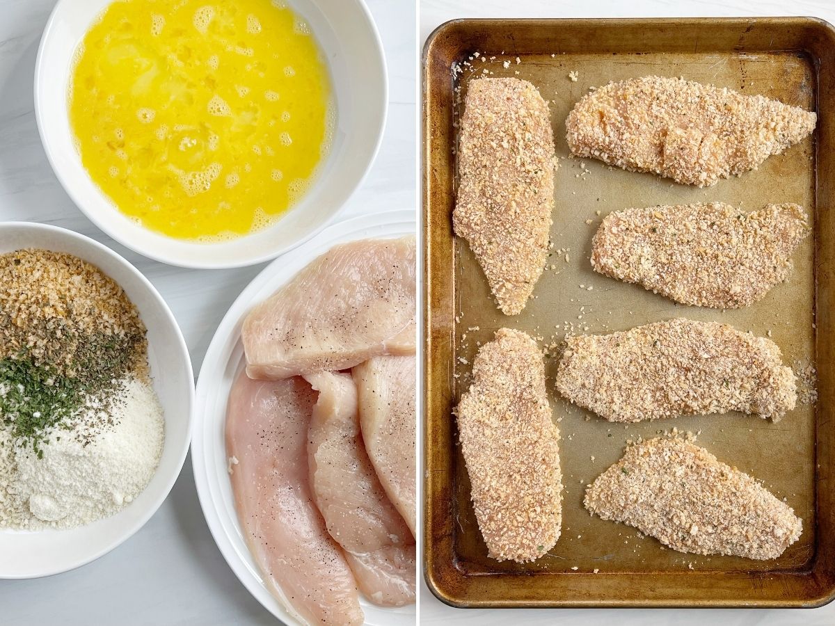 How to make oven baked parmesan chicken with step by step photos.