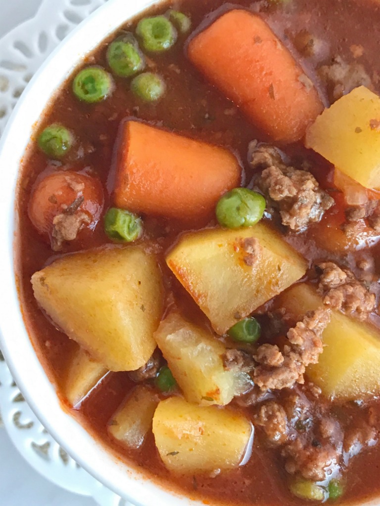 Slow Cooker Hearty Ground Beef Stew - Together as Family