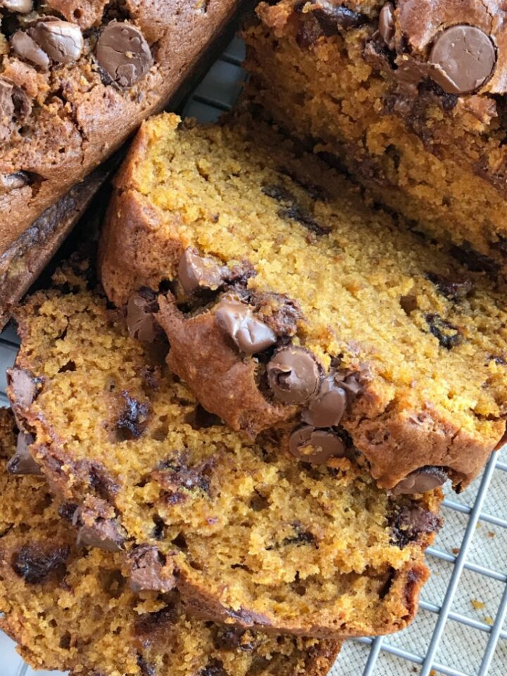 Peanut Butter Pumpkin Chocolate Chip Bread Together as Family