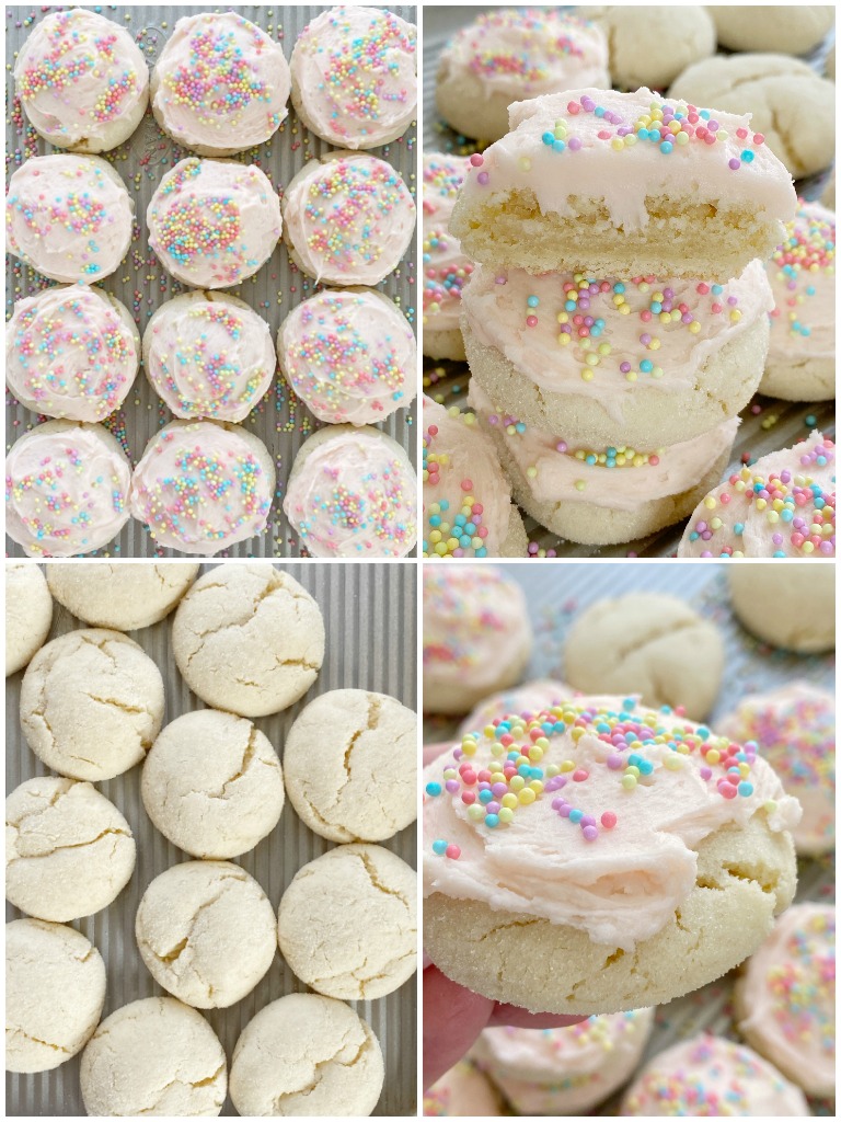 Cake Mix Sugar Cookies are only 5 ingredients, require no rolling and no chilling time, and mix up in just one bowl! Super soft-baked, thick, chewy sugar cookies made so easy with a cake mix. Change up the frosting color and sprinkles for any event or Holiday.