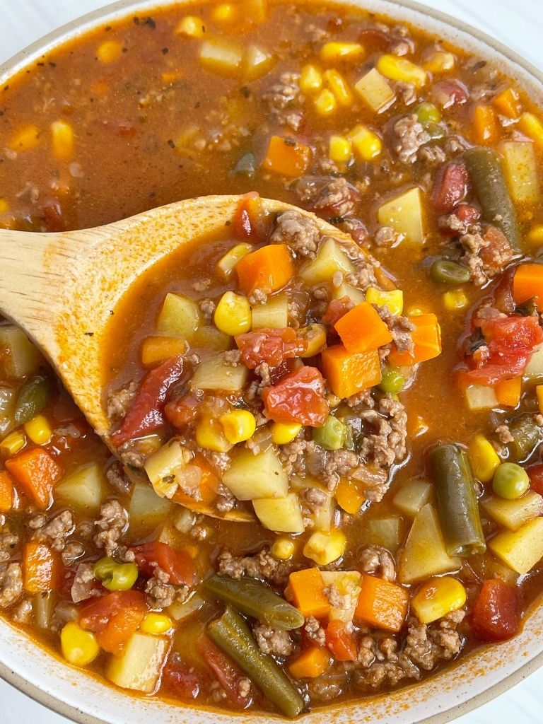 Crockpot Vegetable Beef Soup Recipe (full of flavor!) - The Recipe