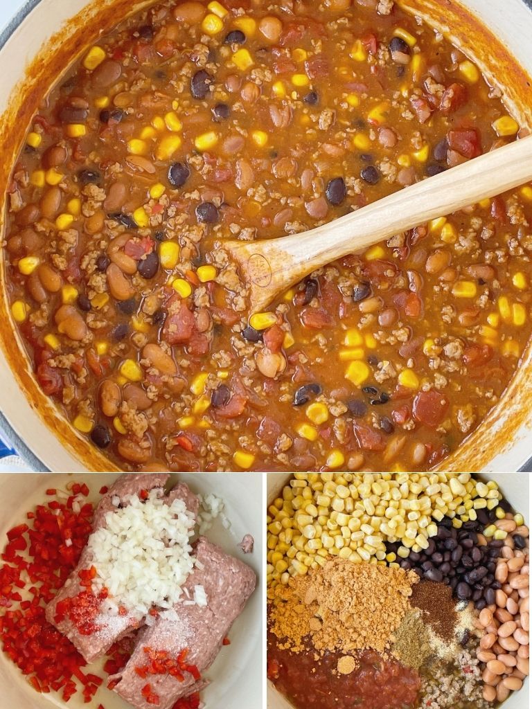 How to make turkey chili taco soup with step-by-step photo directions. 