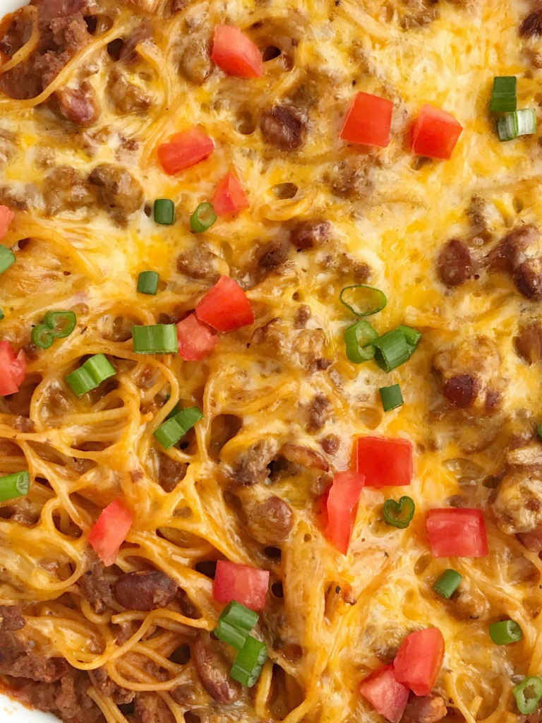 Cheesy Taco Spaghetti Casserole - HOUSE FOOD & DRINK