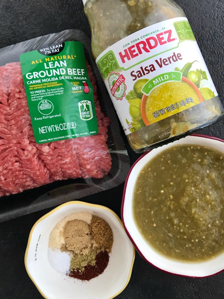Salsa Verde Ground Beef Tacos - Together as Family