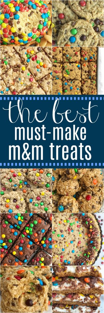The Best Must-Make M&M Treats | The Best Must Make M&M Treats | The best M&M treat recipes that you must make! Cookies, dessert, brownies, and bar recipes! Colorful candies make any treat better and I've collected all of our favorites in one place. Be sure and buy some m&m's so you can whip up one (or several) of these colorful and tasty treats.
