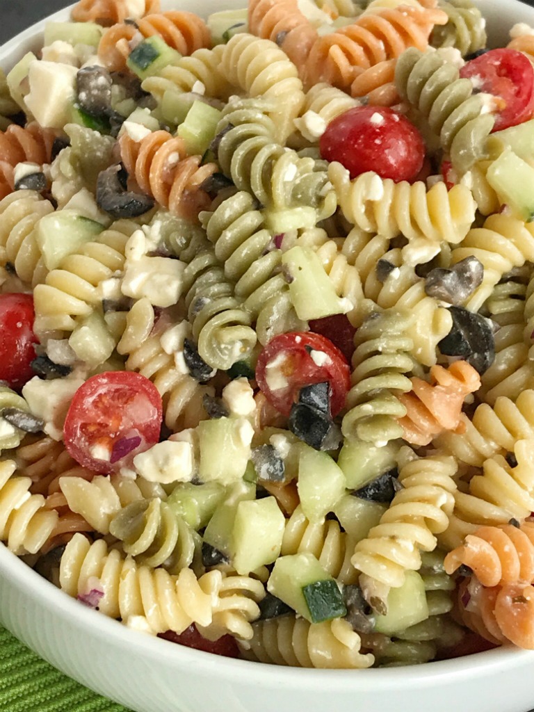 Italian Pasta Salad Together As Family