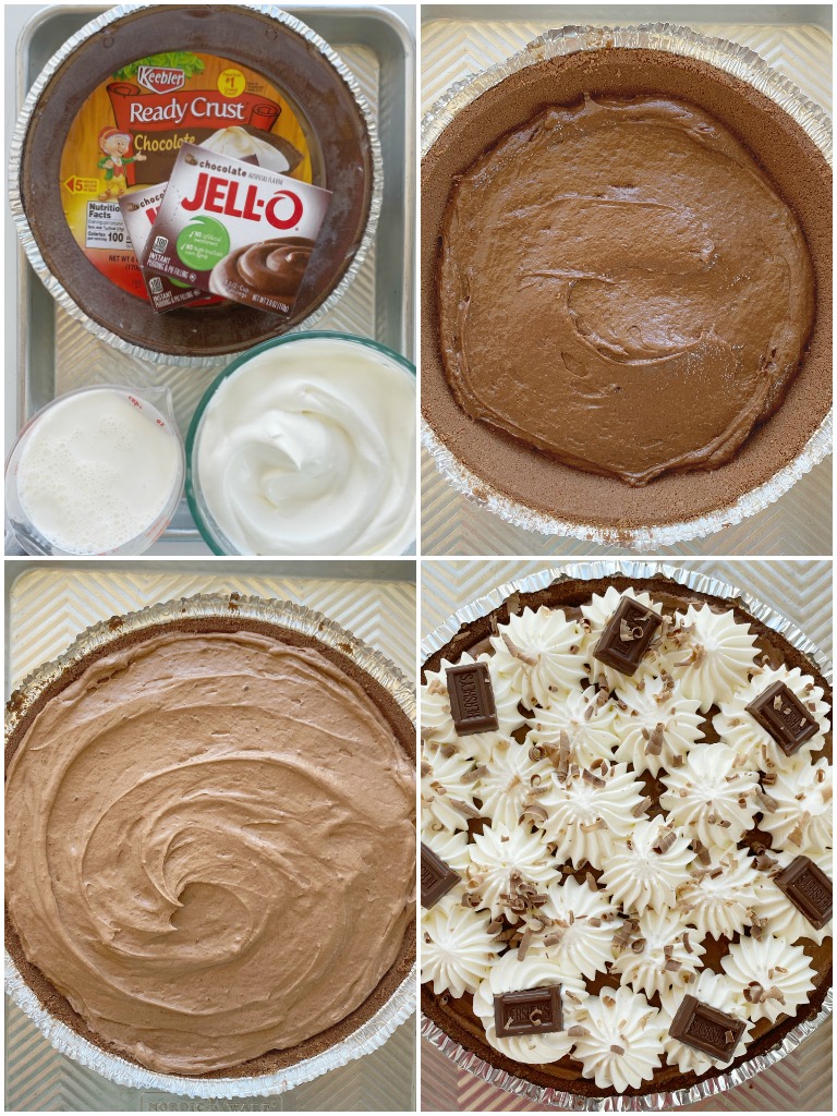 How to make chocolate cream pie with step-by-step picture instructions. 