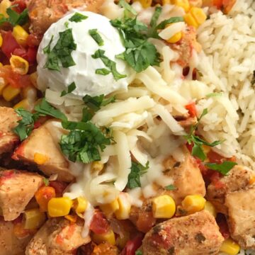 Tex-Mex Chicken | Chicken Recipes | Dinner Recipe | Slow Cooker | Crock Pot | Tex-Mex chicken is made in the slow cooker with only 5 easy ingredients plus some seasonings! Set it and forget it dinner that is ready when you are and it's healthy & nutritious. Serve as rice bowls, inside burritos, on top of nachos, or any other way you want. #chicken #chickenrecipe #slowcooker #crockpot #easydinnerrecipes #dinner #healthy #recipeoftheday