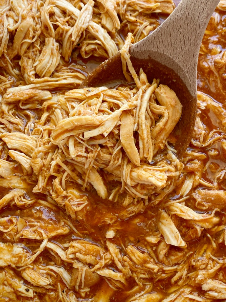 BBQ Root Beer Chicken is an easy 6 ingredient crock pot recipe! Perfectly moist, tender, fall apart shredded chicken that's perfect for sandwiches. 