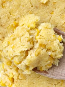 Sweet Corn Casserole | Corn Casserole | Thanksgiving Recipe | Classic sweet corn casserole is a comforting side dish that is also great for a Holiday dinner. This corn casserole uses creamed corn, gold n' white corn, sour cream, and a package of cornbread mix. #casserole #corncasserole #thanksgivingrecipe #recipeoftheday #sidedish