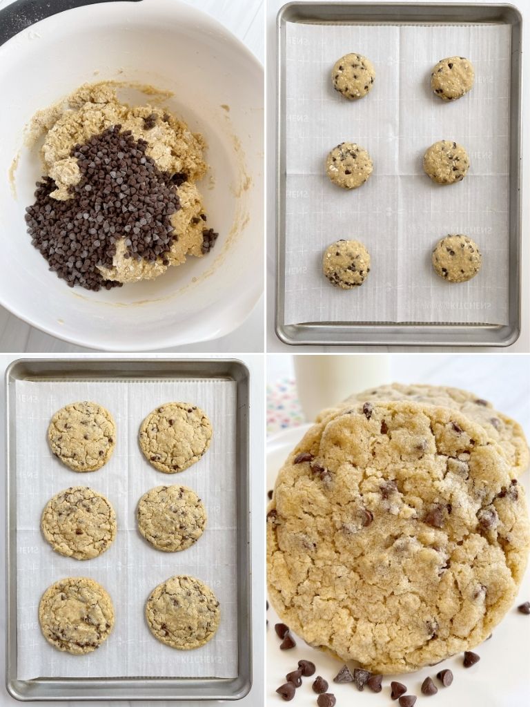 How to make oatmeal cookies with step by step pictures. 4 pictures in a photo collage. 