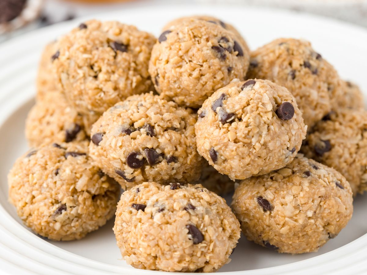 Steel Cut Oatmeal Energy Bites Together as Family