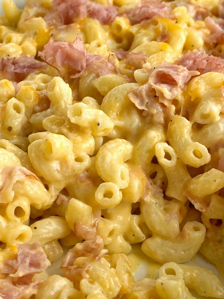 Macaroni Cheese Ham Casserole Together As Family