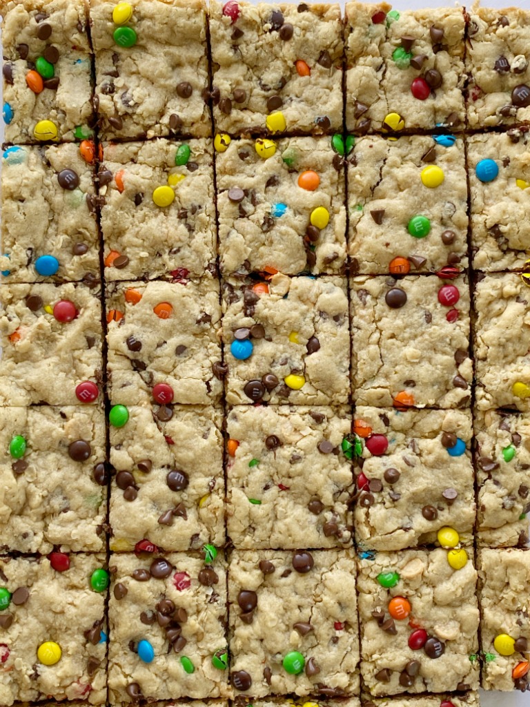 Peanut Butter Cookie Bars - Peanut Butter M&M Bars